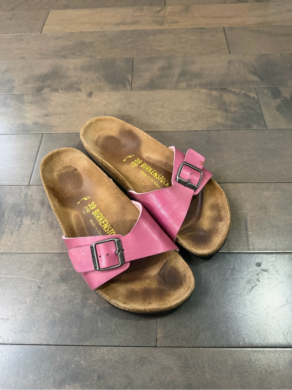Birkenstock Women's Pink Single-Band Buckle Slide Sandals